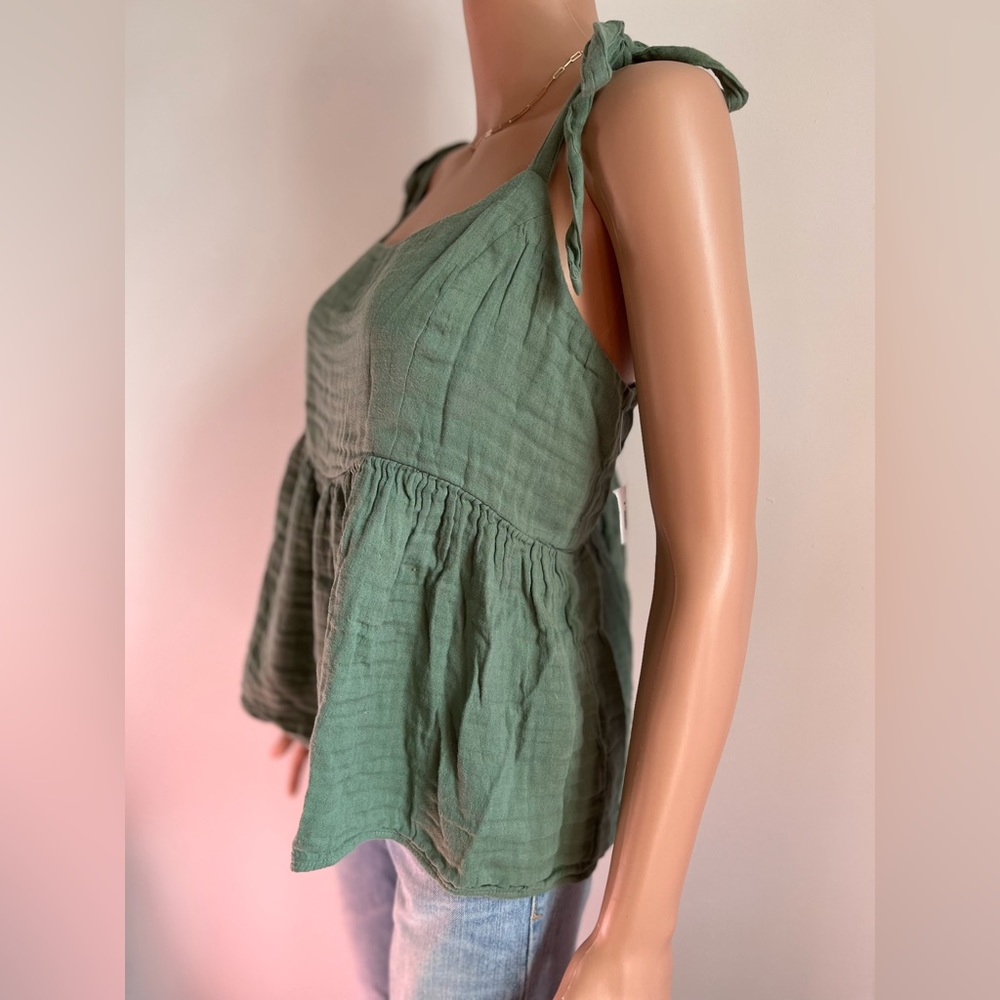 NWT Old Navy Sage Green Tie Strap Blouse